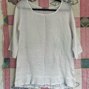 White linen Tunic Top